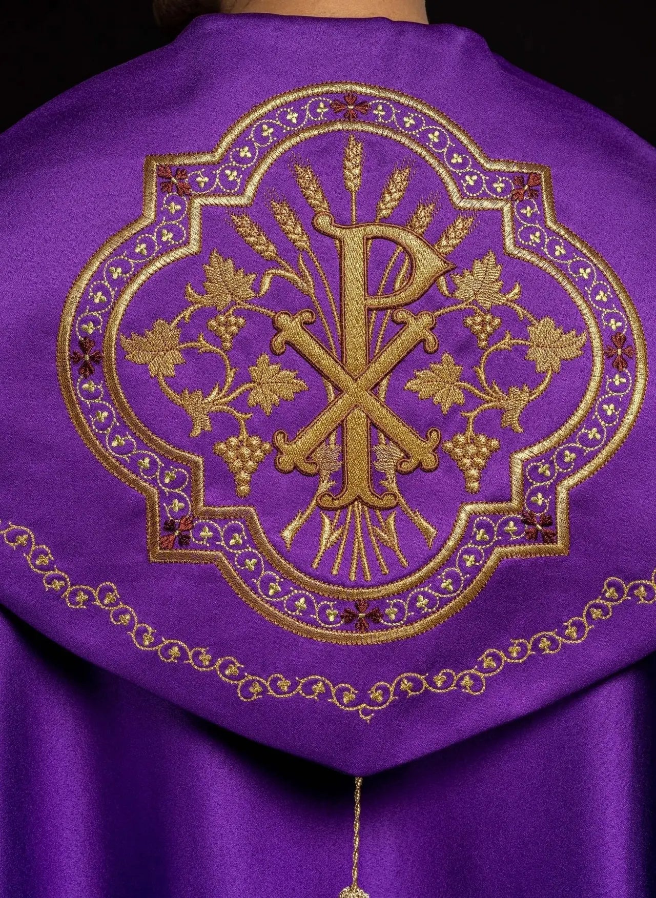 Eucharistic cape monogram PX in purple