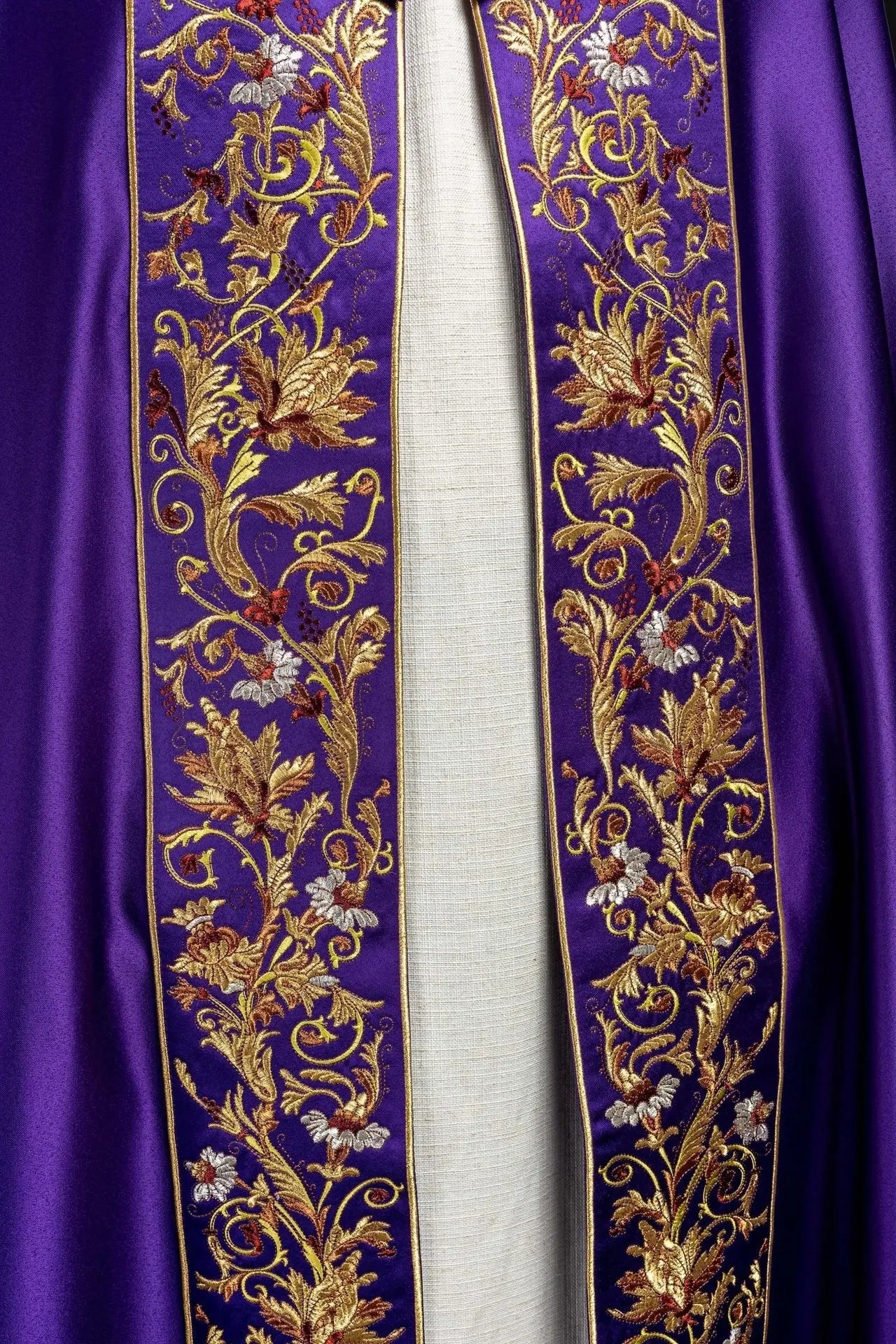 Eucharistic cape with richly decorated monogram in purple