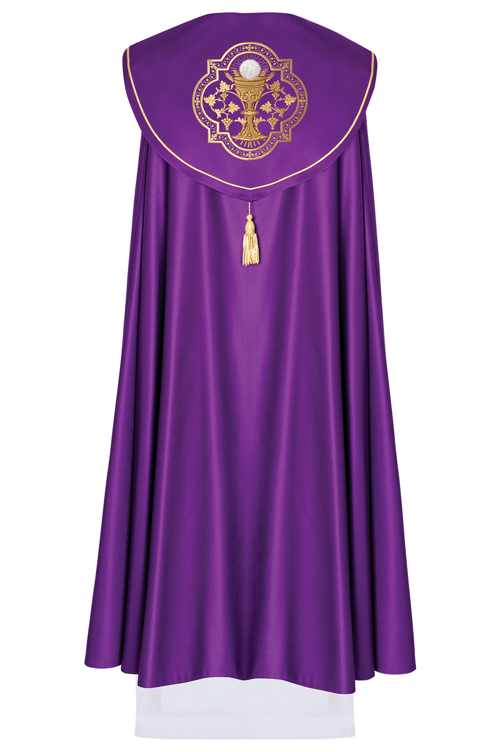 Kapa liturgiczna z haftowanym kielichem w kolorze fioletowym