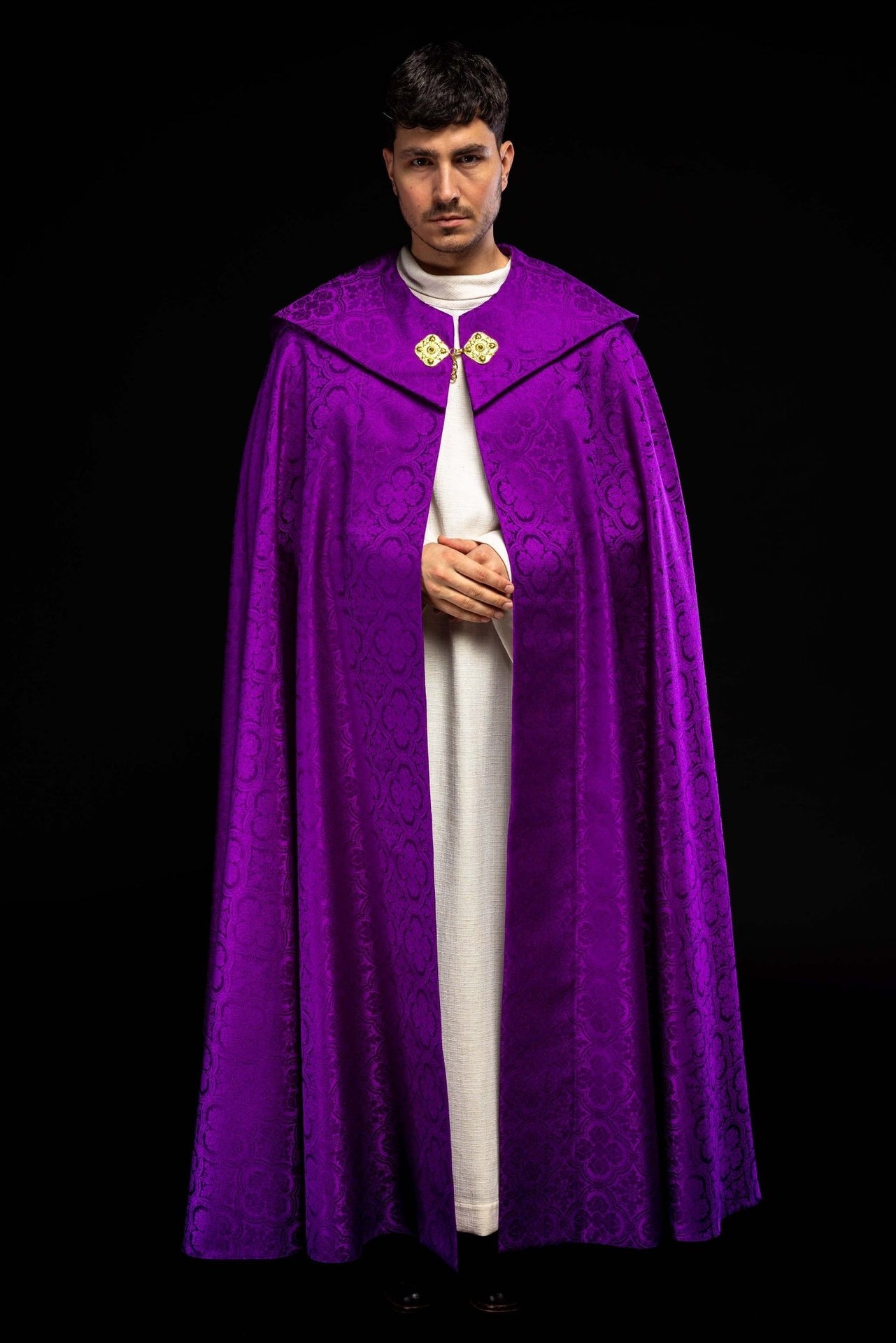 Kapa liturgiczna żakardowa fioletowa