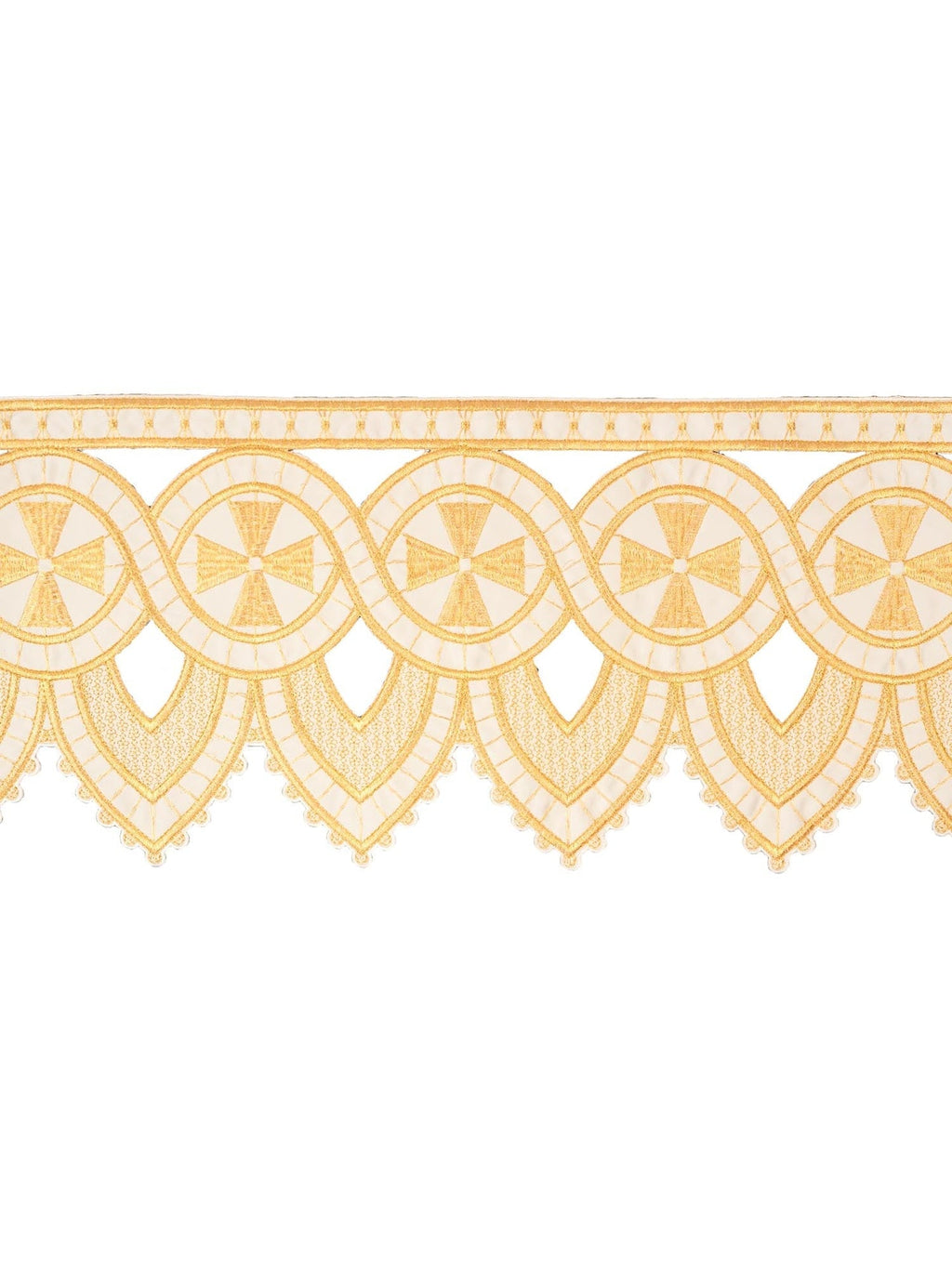 Koronka haftowana do obrusu haft krzyża kolor ecru