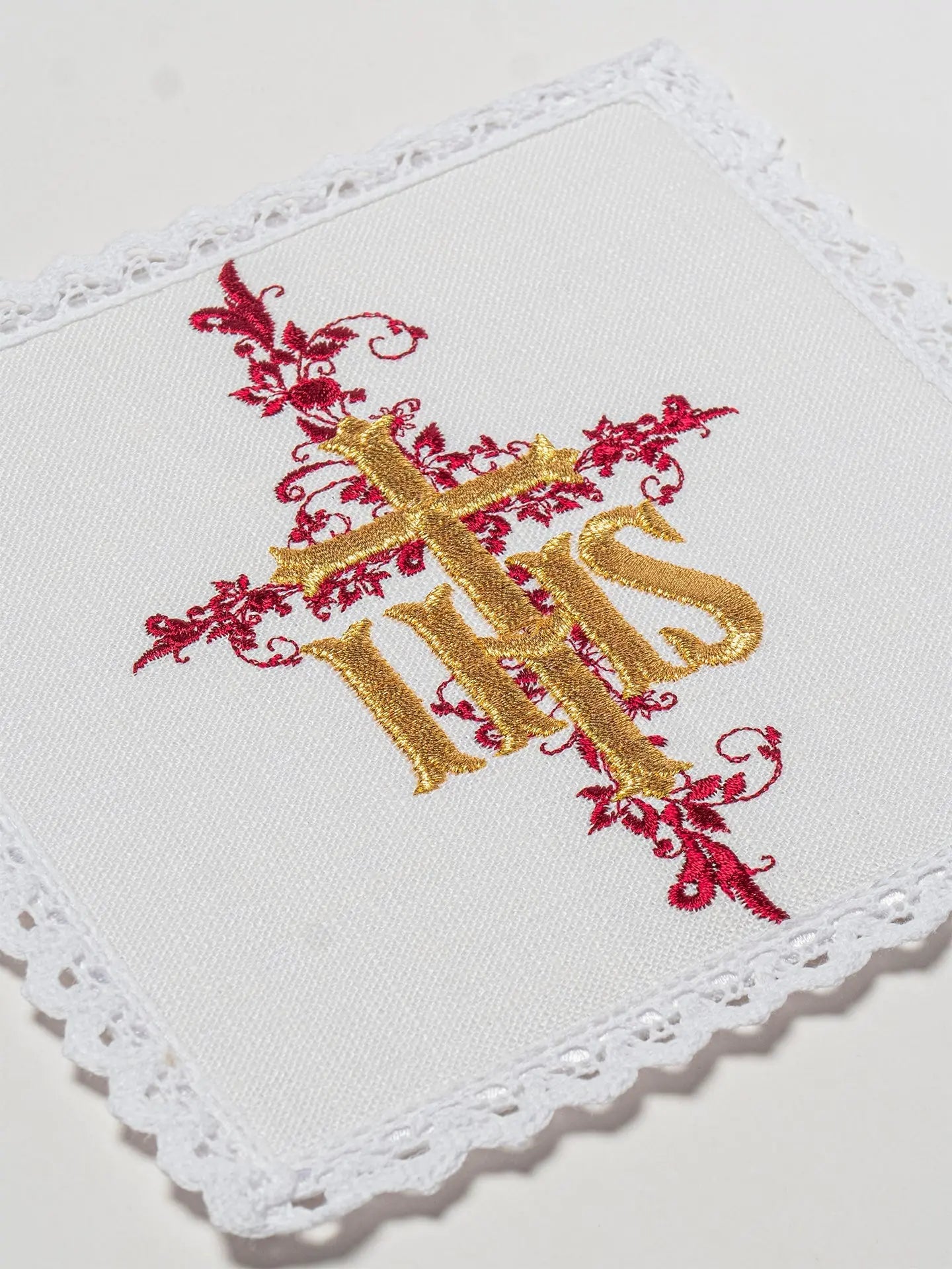 Linen chalice underwear embroidered IHS Red - HAFTINA ATELIER
