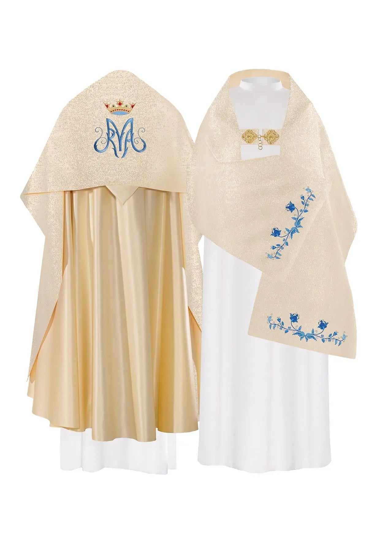 Maryjny Złoty Welon Liturgiczny z haftem