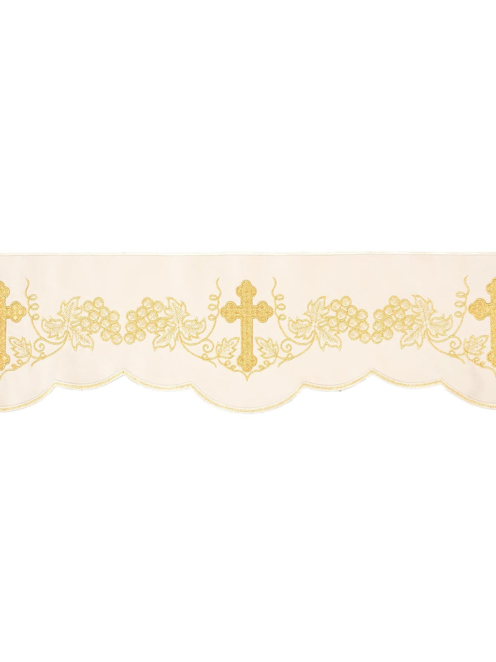 Metraż z haftem czołowym Krzyż i Winogrona ecru