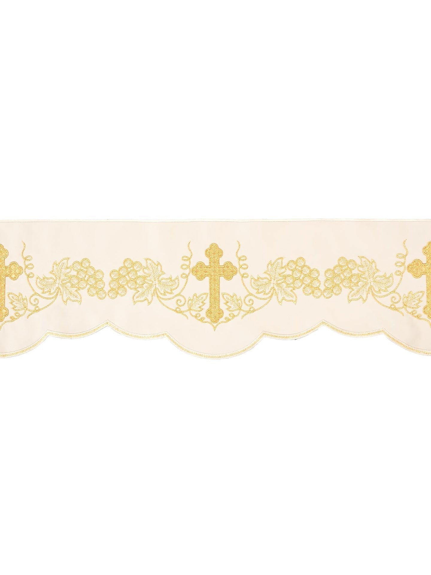 Metraż z haftem czołowym Krzyż i Winogrona ecru