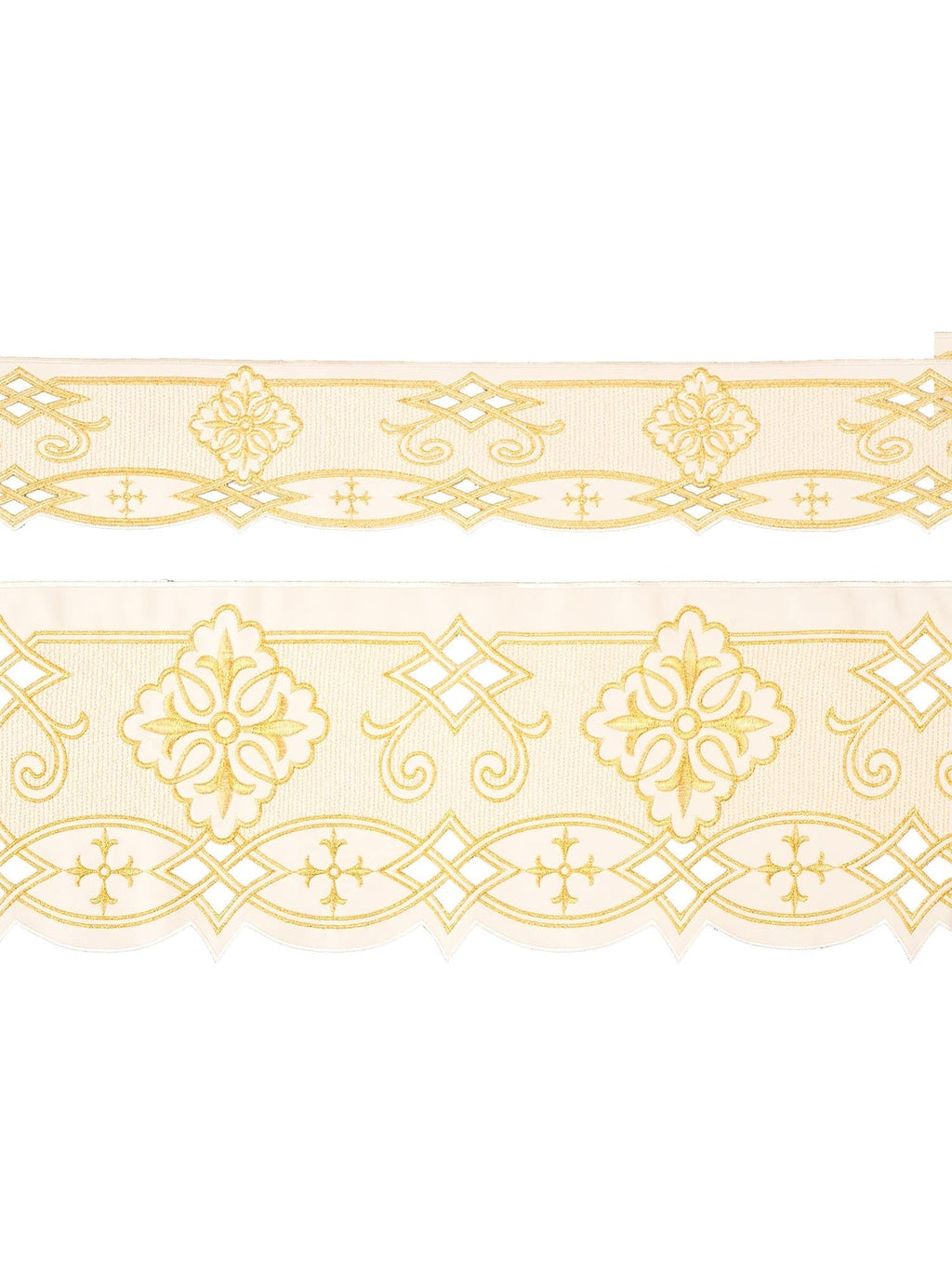 Metraż z haftem czołowym Rozeta ecru