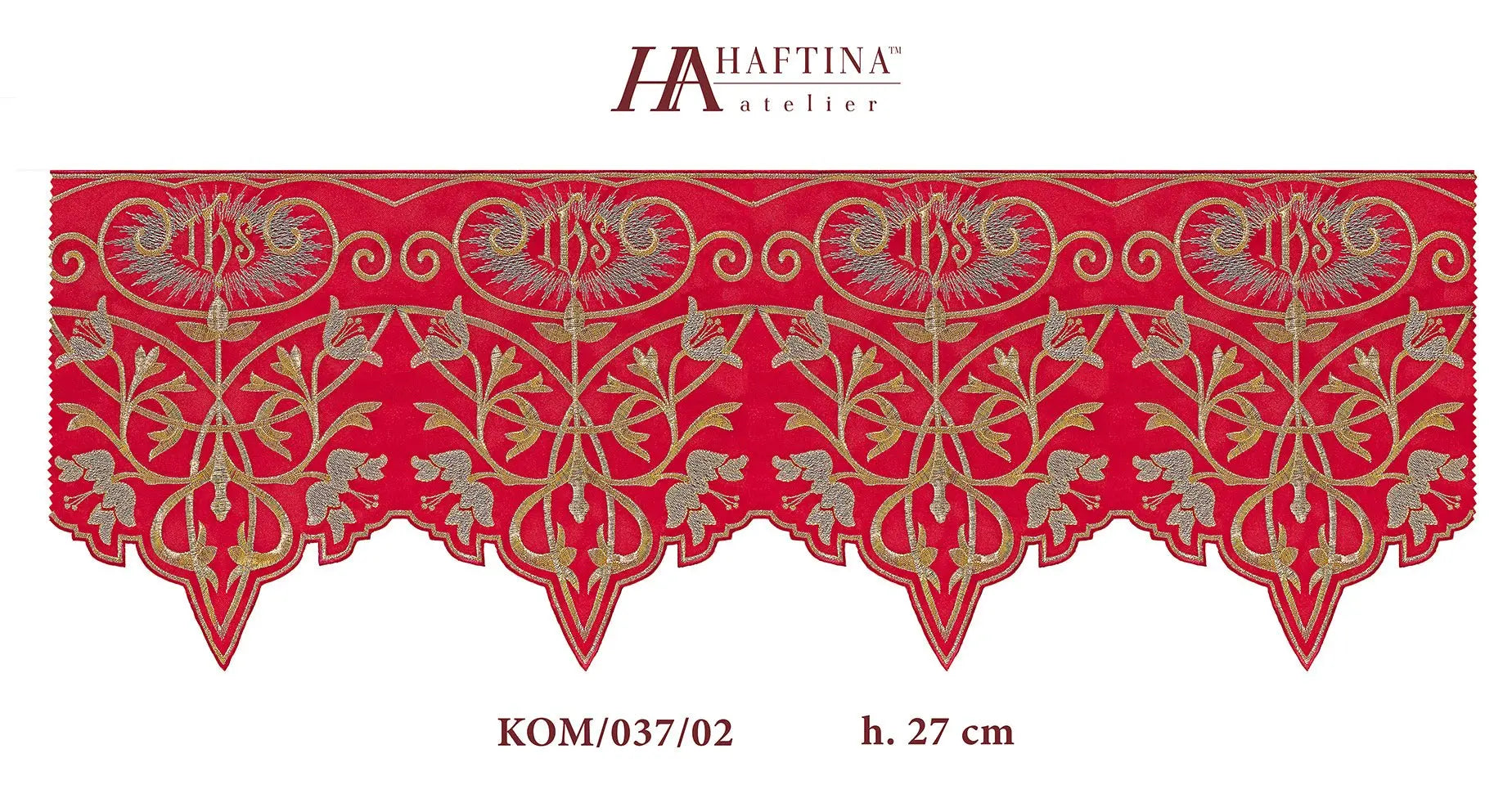 Metre with IHS monogram in red