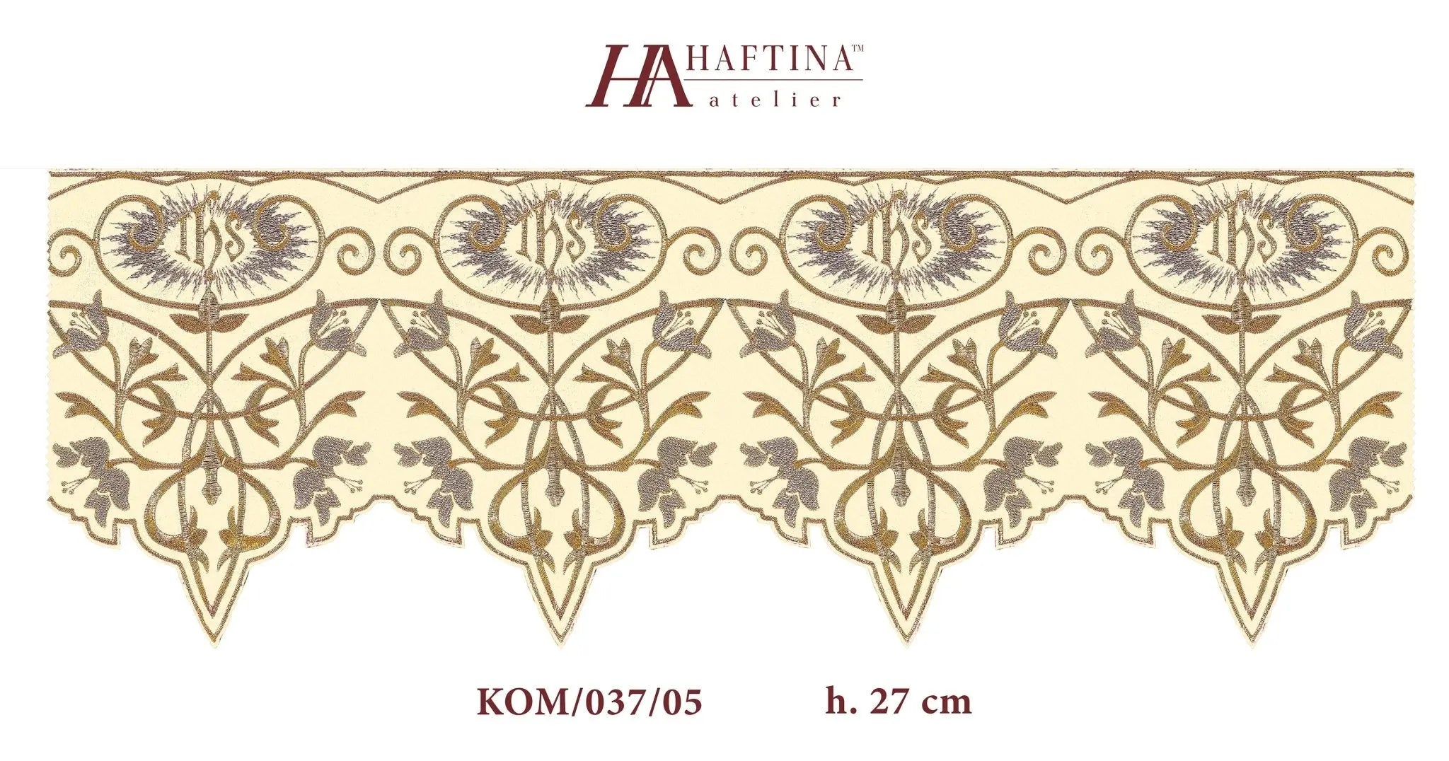 Metre with IHS monogram in ecru