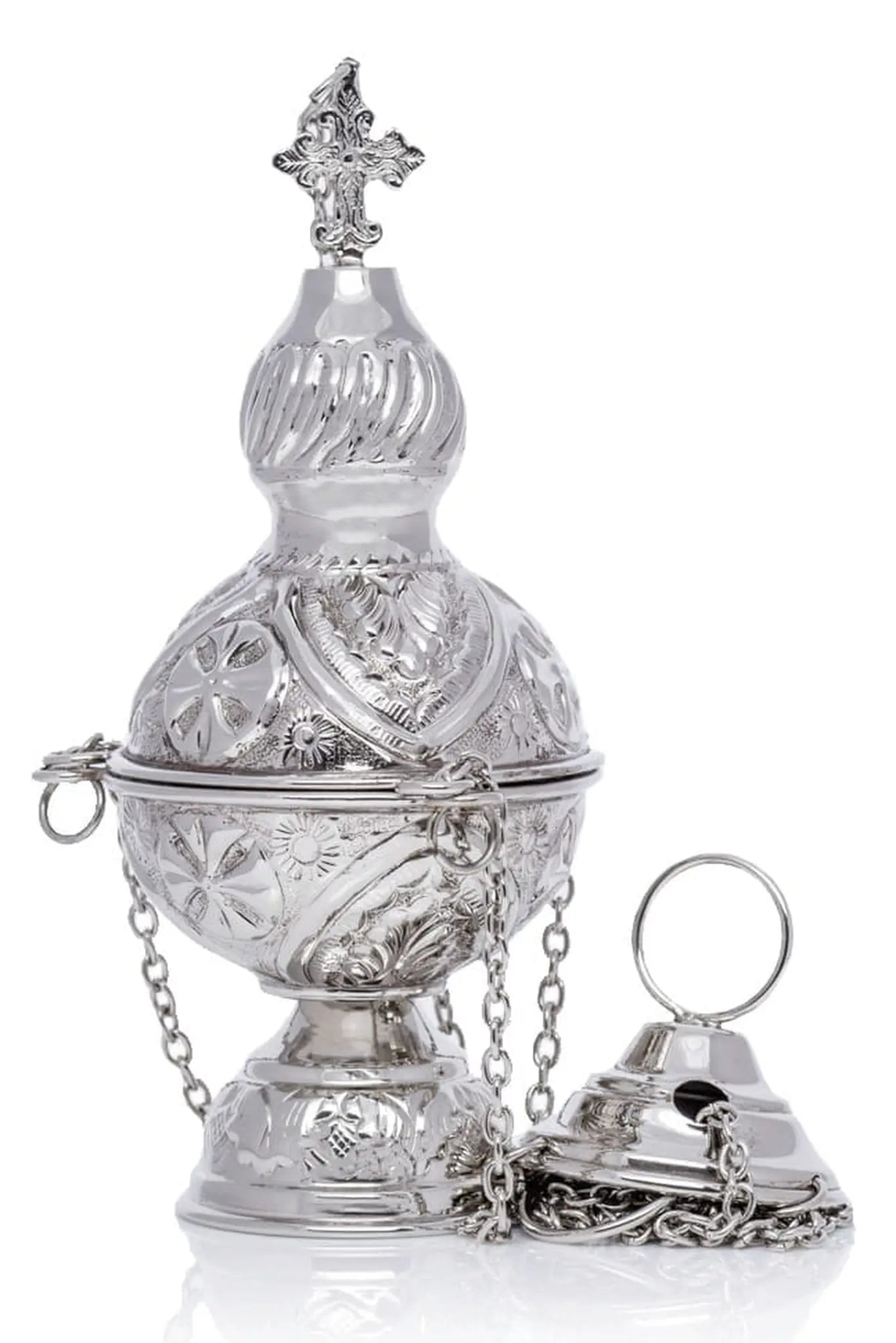 Nickel-Plated Brass Thurible - 23 cm - HAFTINA ATELIER