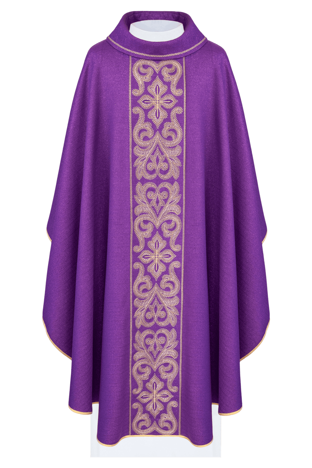Ornat bogato haftowany z krzyżami Fioletowy