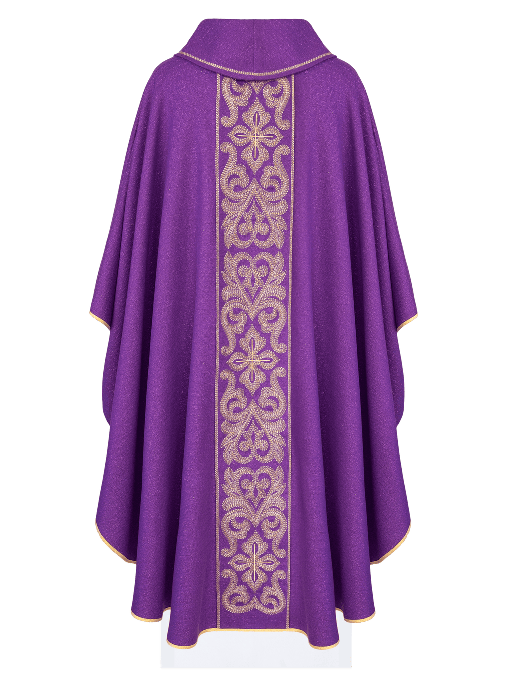 Ornat bogato haftowany z krzyżami Fioletowy