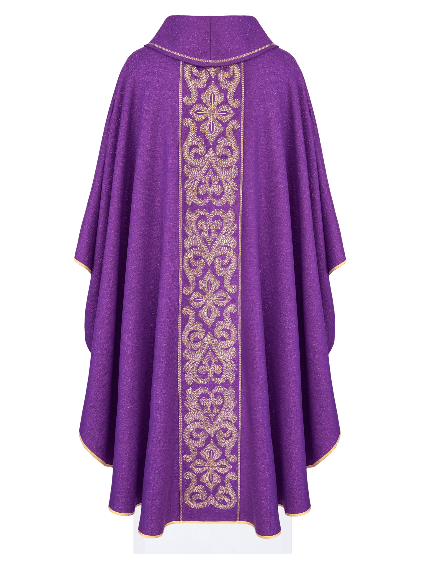 Ornat bogato haftowany z krzyżami Fioletowy