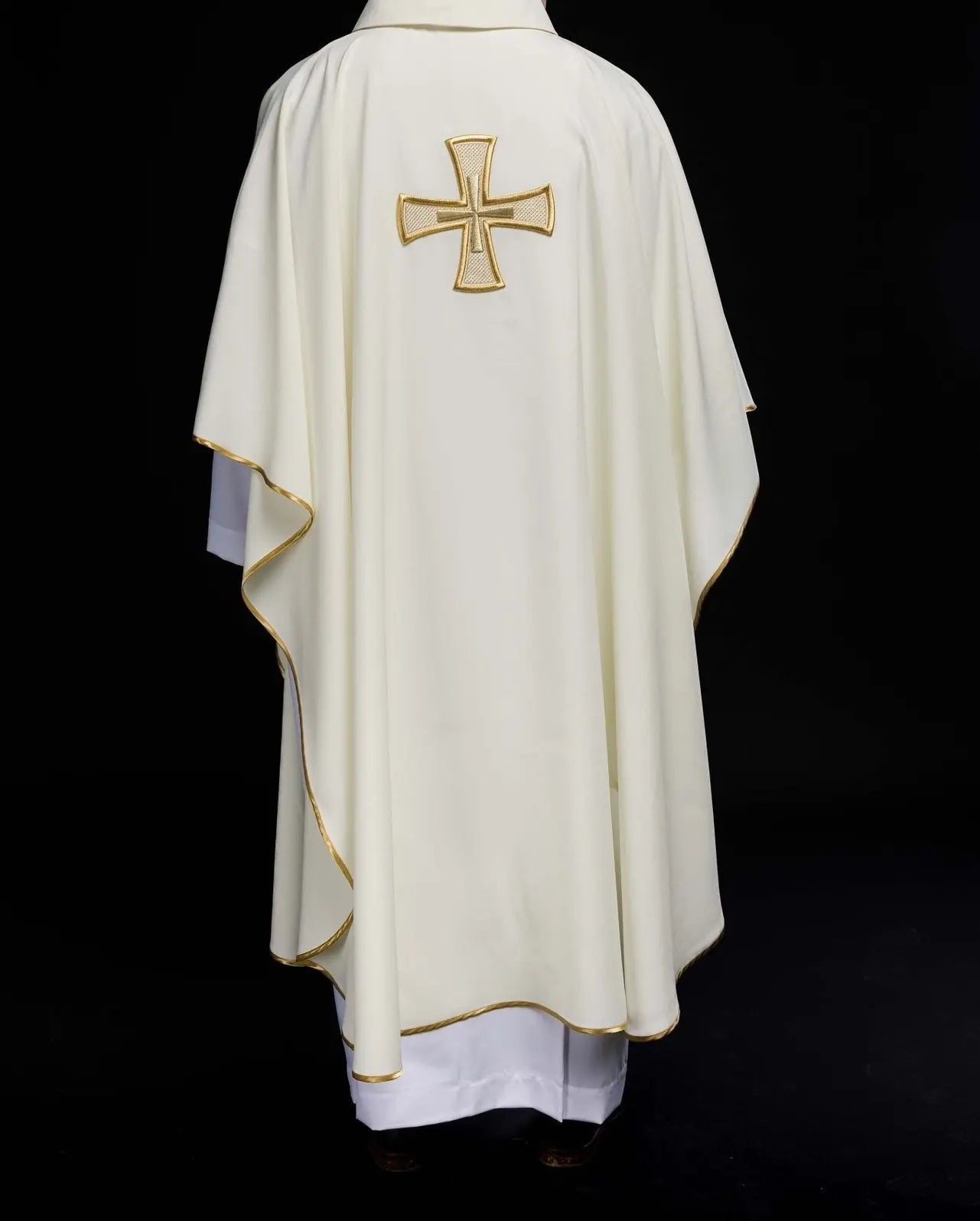IHS ecru embroidered chasuble