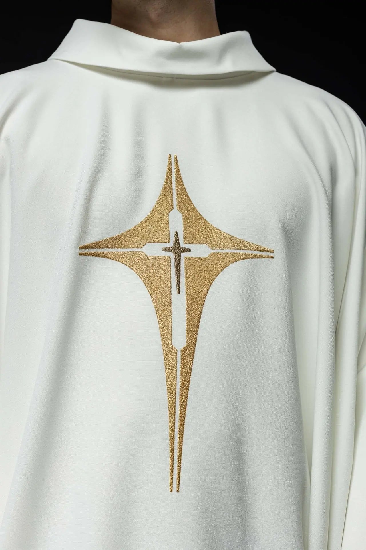 Embroidered chasuble with cross design