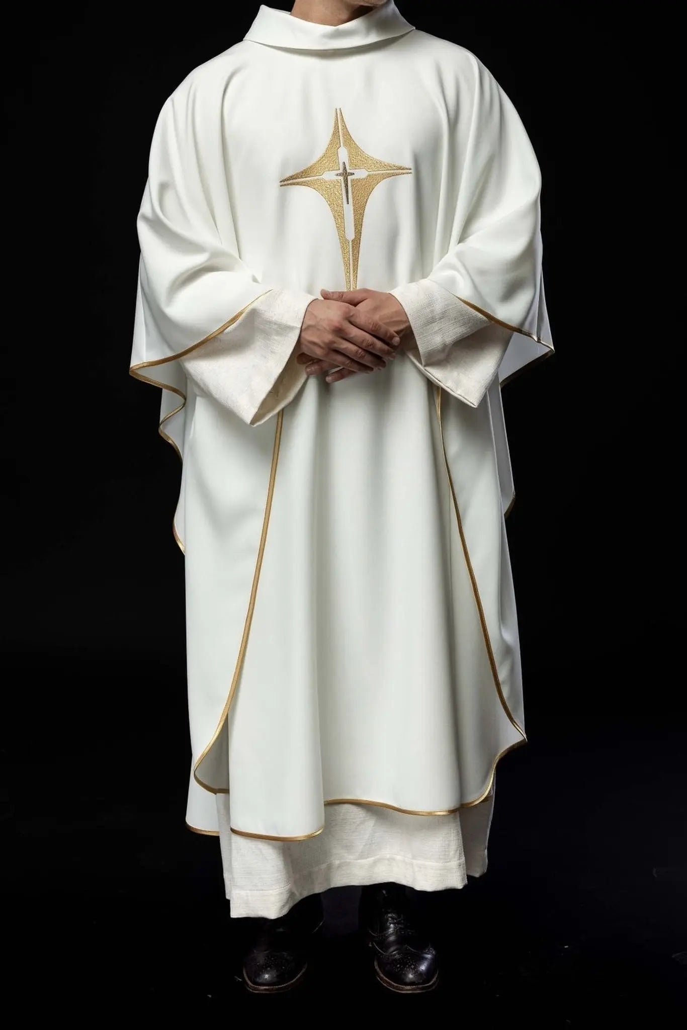 Embroidered chasuble with cross design