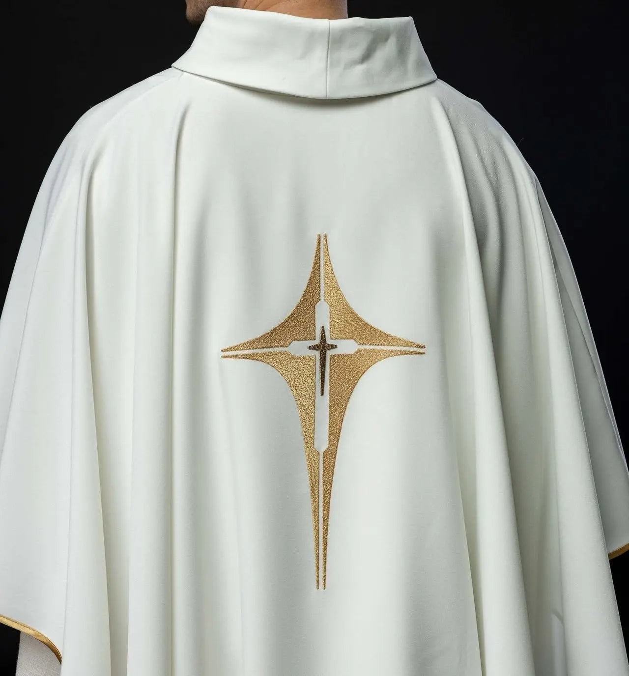Embroidered chasuble with cross design