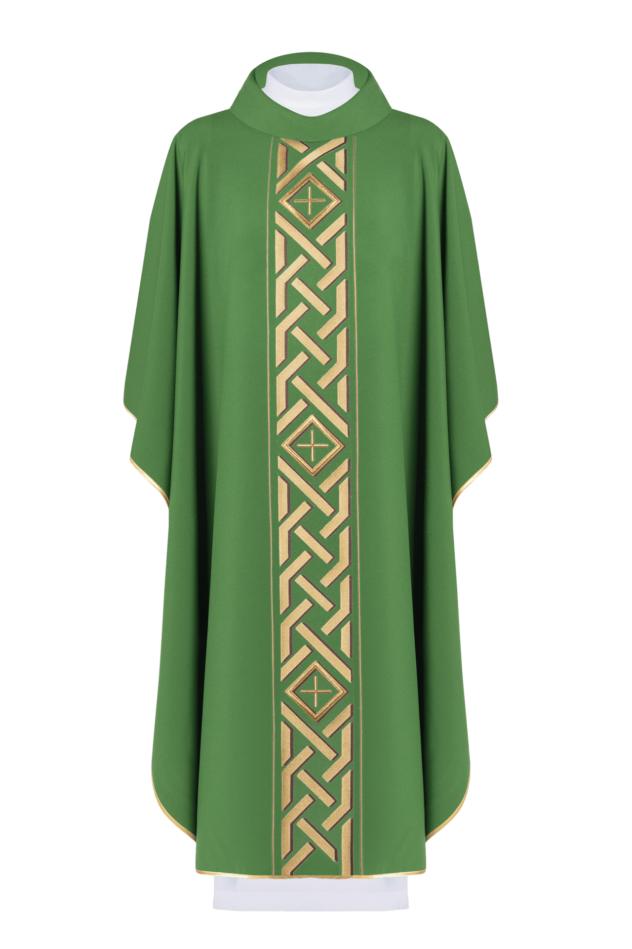 Ornat haftowany Złote Krzyże Zielony