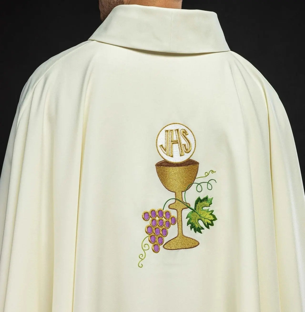Chasuble chalice Cross and grapes ecru