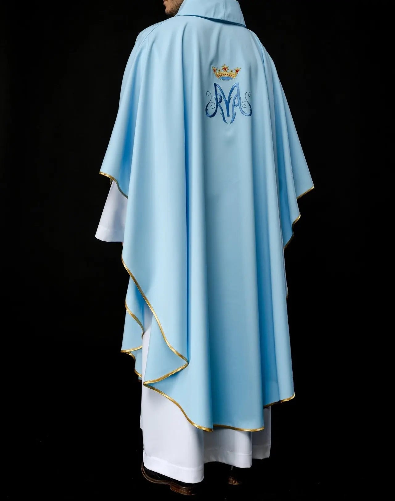 Ornat liturgiczny maryjny w kolorze niebieskim