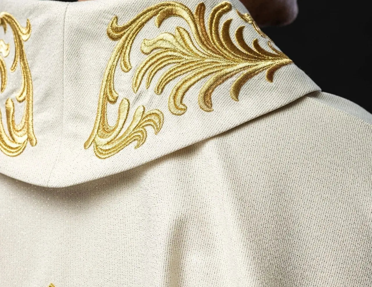 Liturgical Chasuble with Embroidered Marian Coat of Arms and Crown