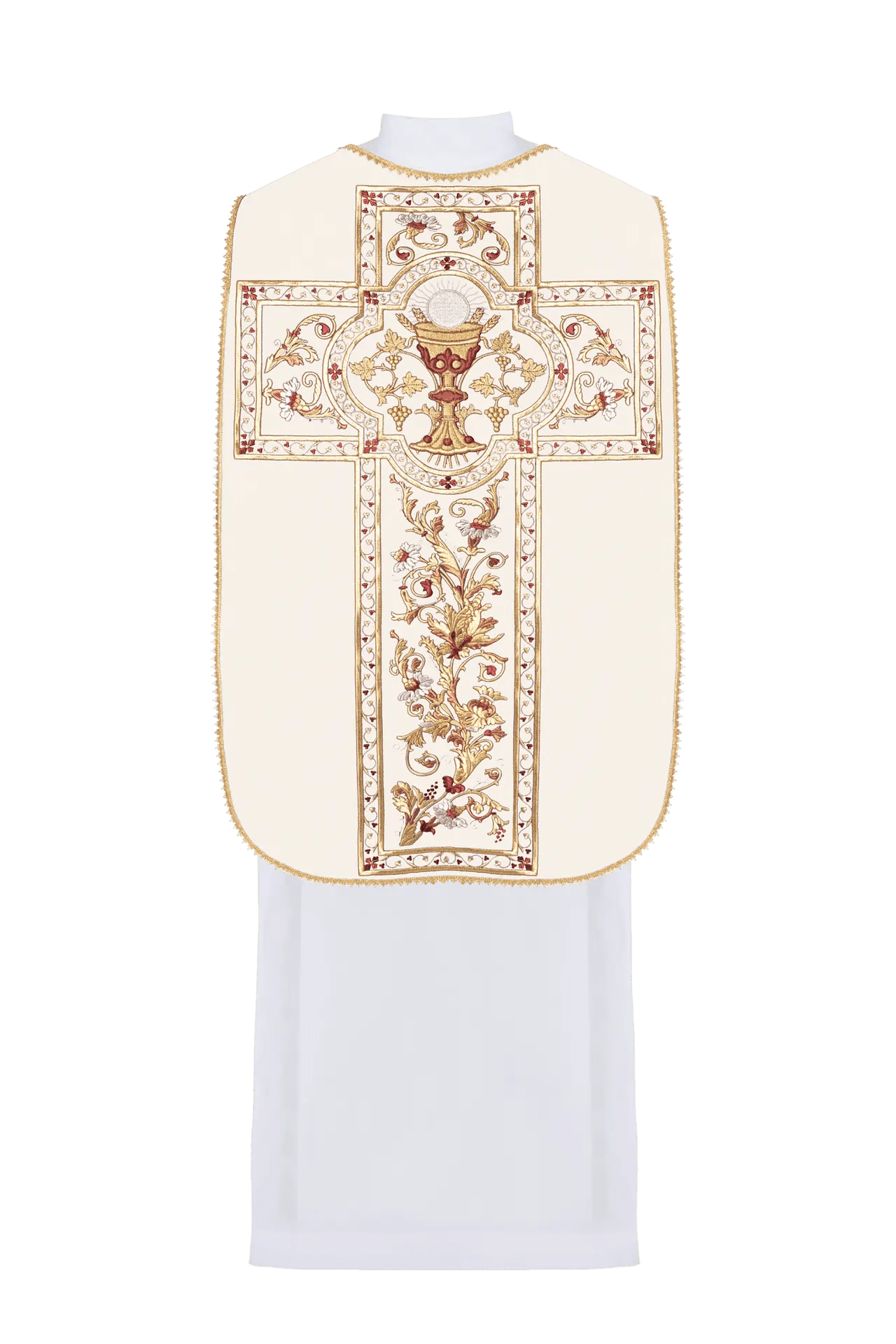 Ornat rzymski haftowany motywem kielicha eucharystycznego