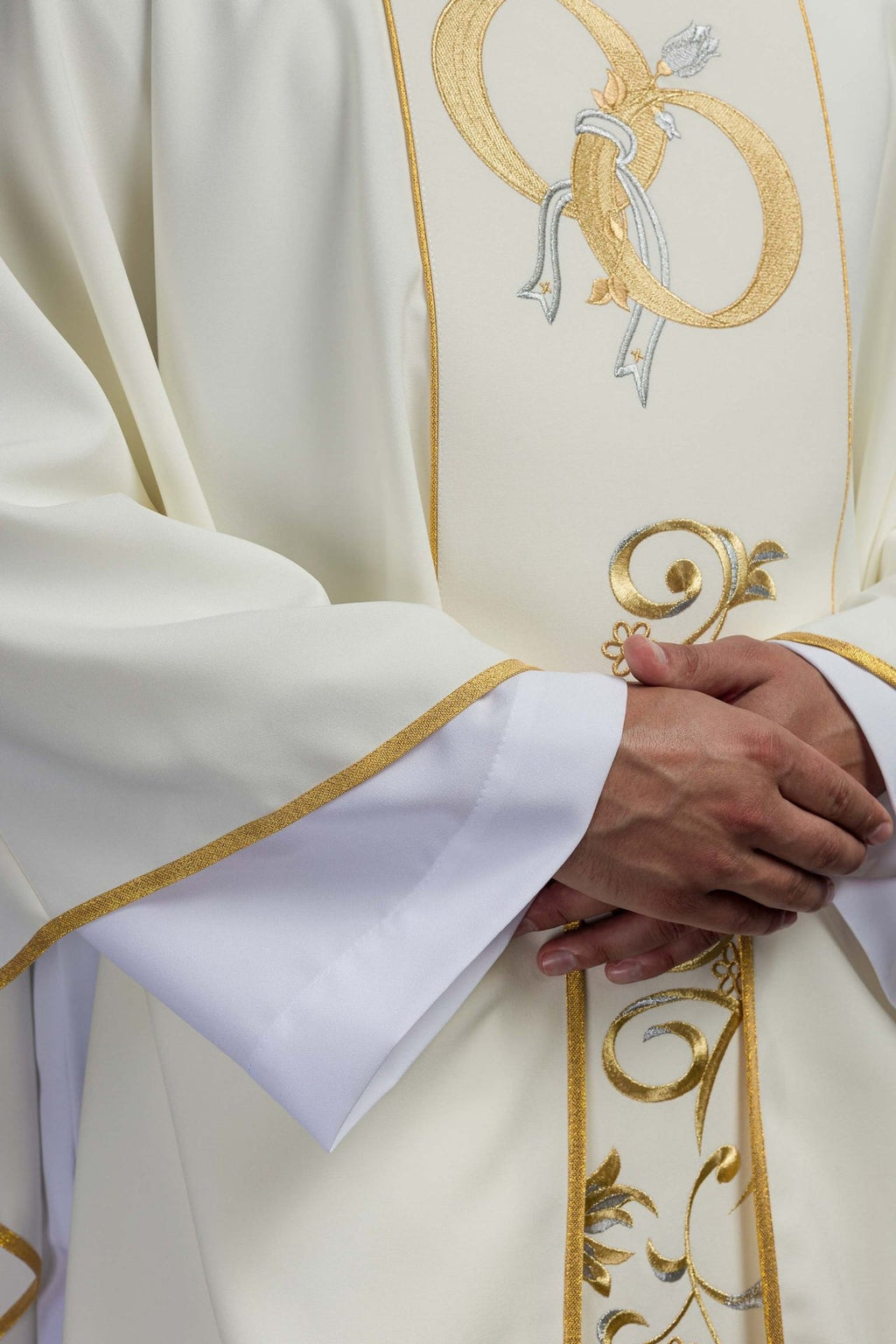 Ornat Ślubny z obrączkami w kolorze ecru