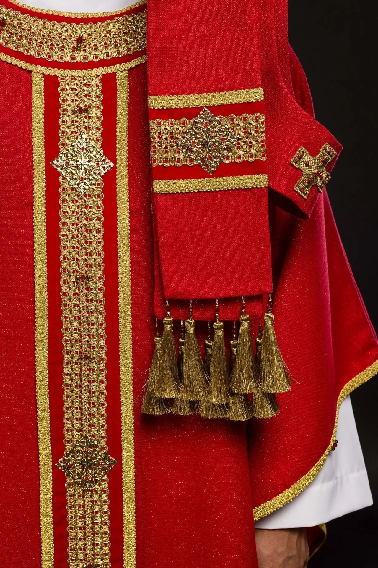 Ręcznie robiony ornat z kamieniami naturalnymi – kolekcja Handmade 7001