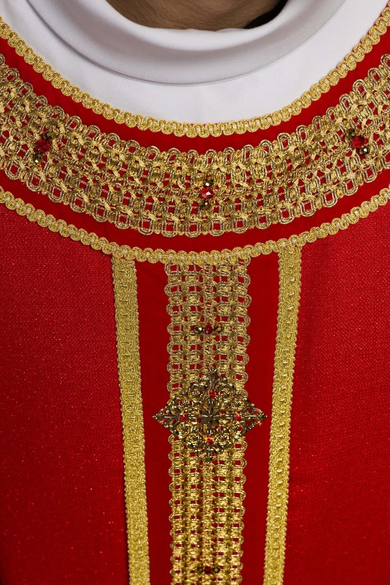 Ręcznie robiony ornat z kamieniami naturalnymi – kolekcja Handmade 7001