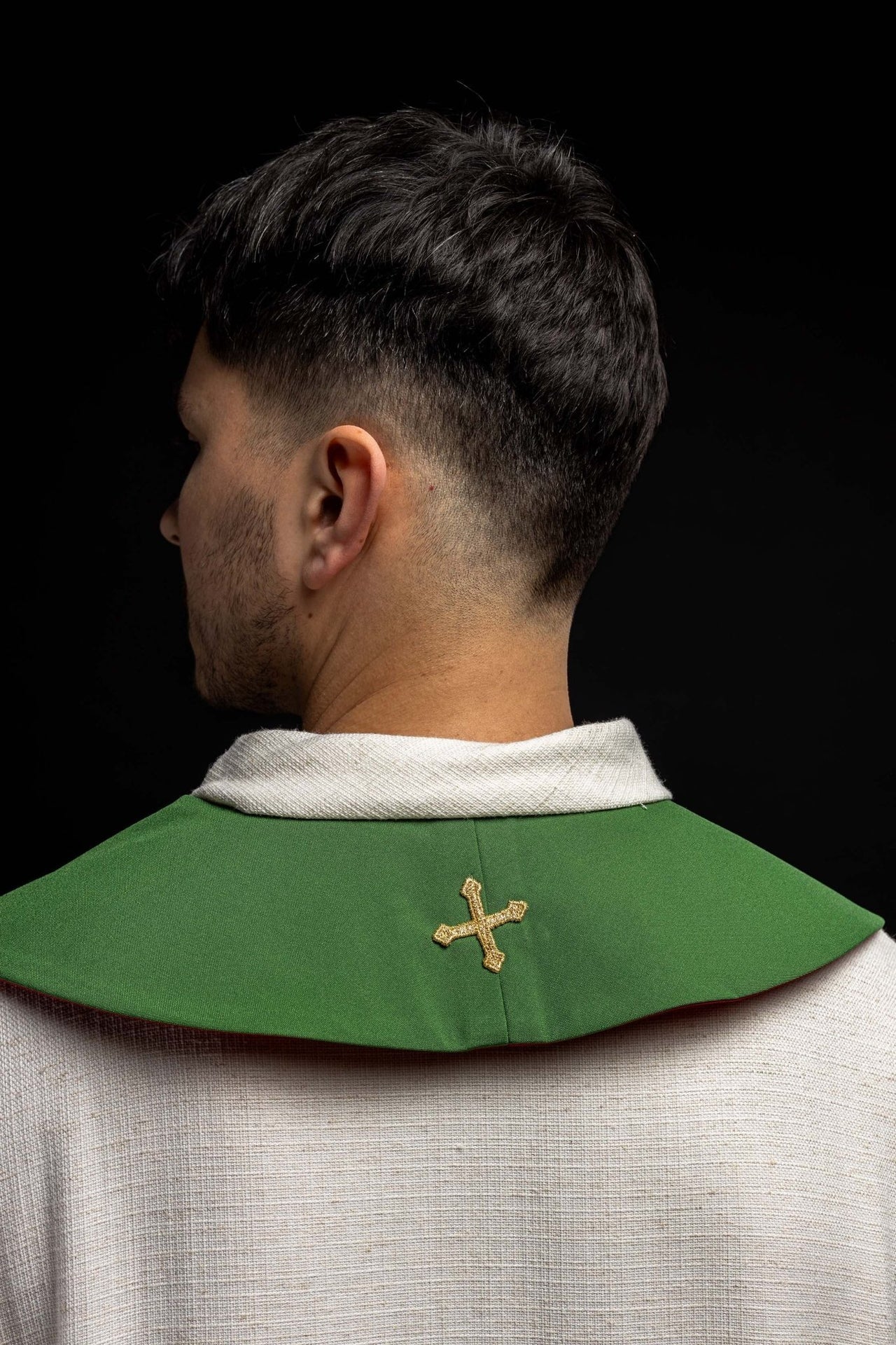 Stuła Dwustronna Haftowana IHS zielono - czerwona