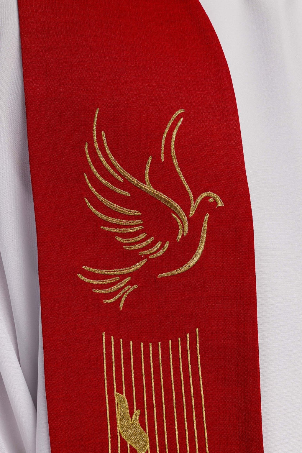 Stuła haftowana Duch Święty Czerwona