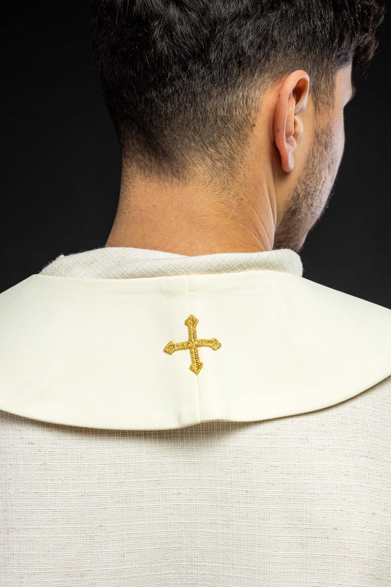 Stuła haftowana motyw Maryjny z koroną ecru