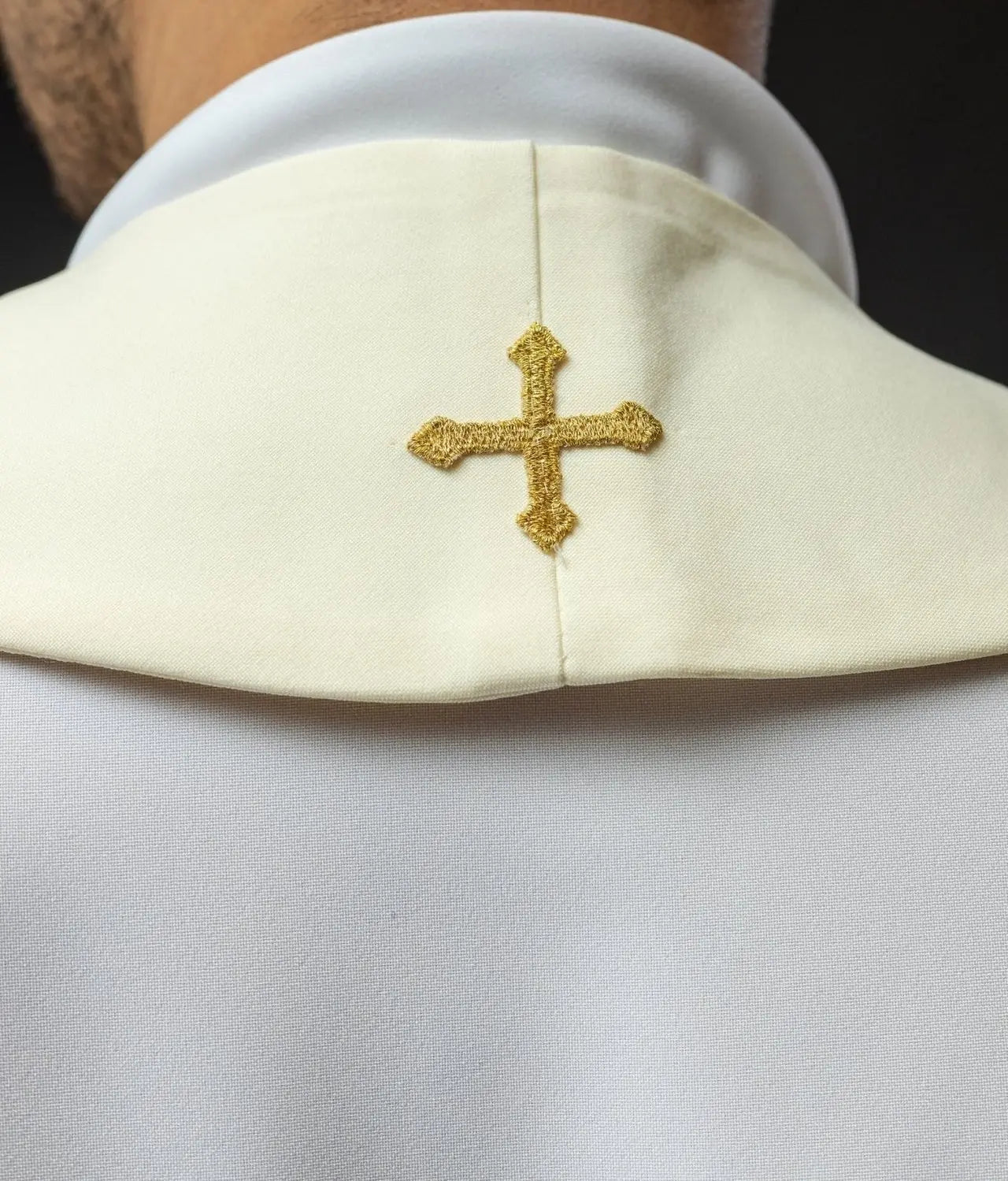 Embroidered priest's stole Cross ecru