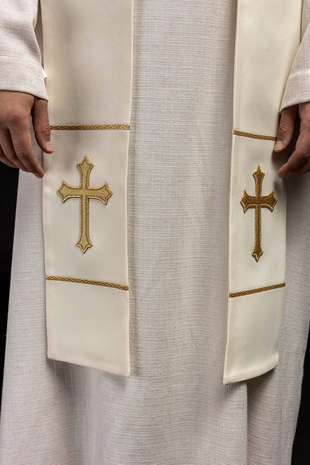 Stuła kapłańska Jezus Miłosierny Jezu Ufam Tobie ecru