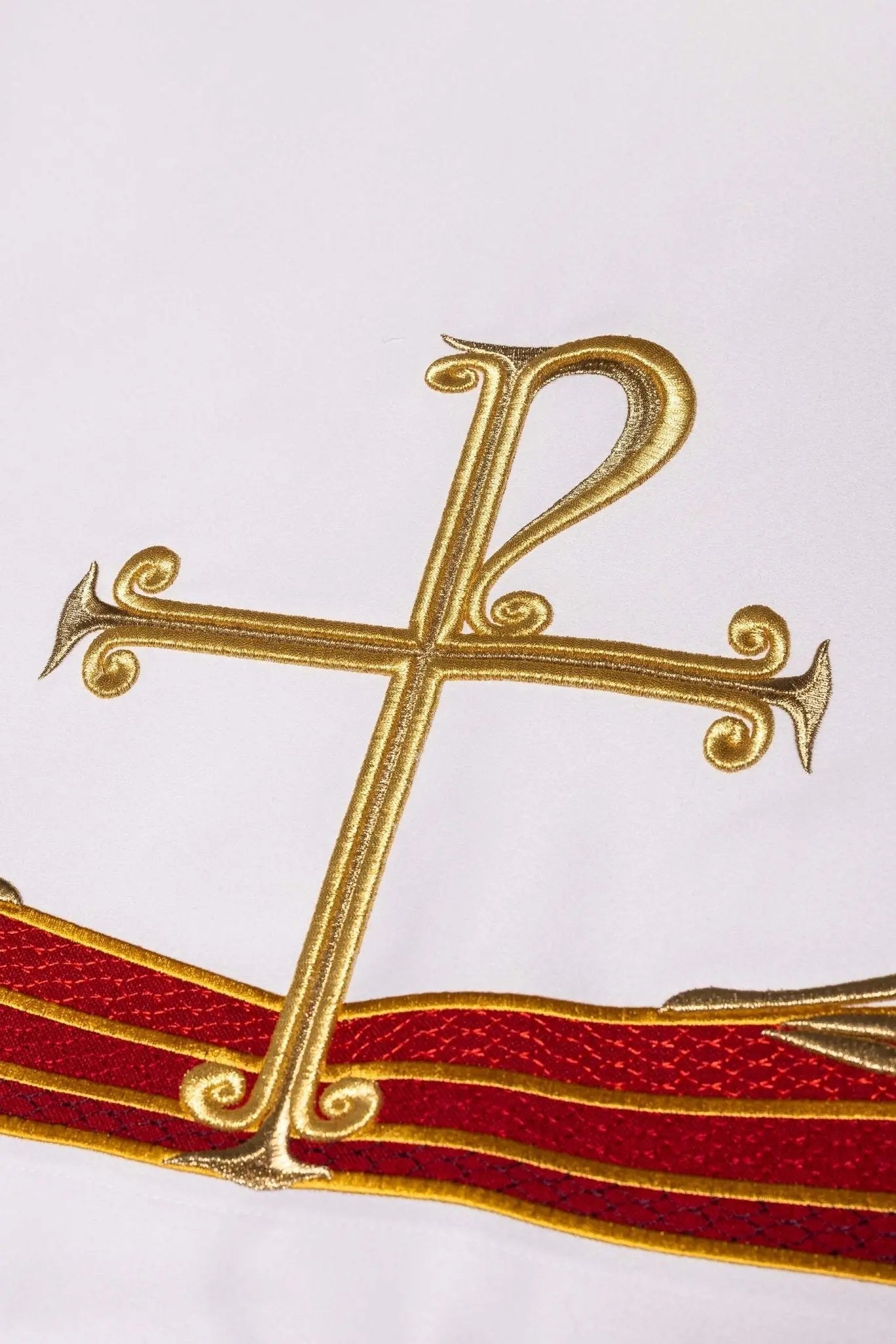 White Altar Cloth with PAX Embroidery - HAFTINA ATELIER