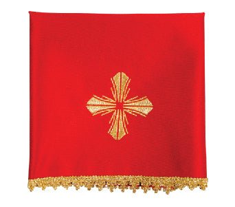 Zestaw czterech welonów na kielich z haftowanym krzyżem