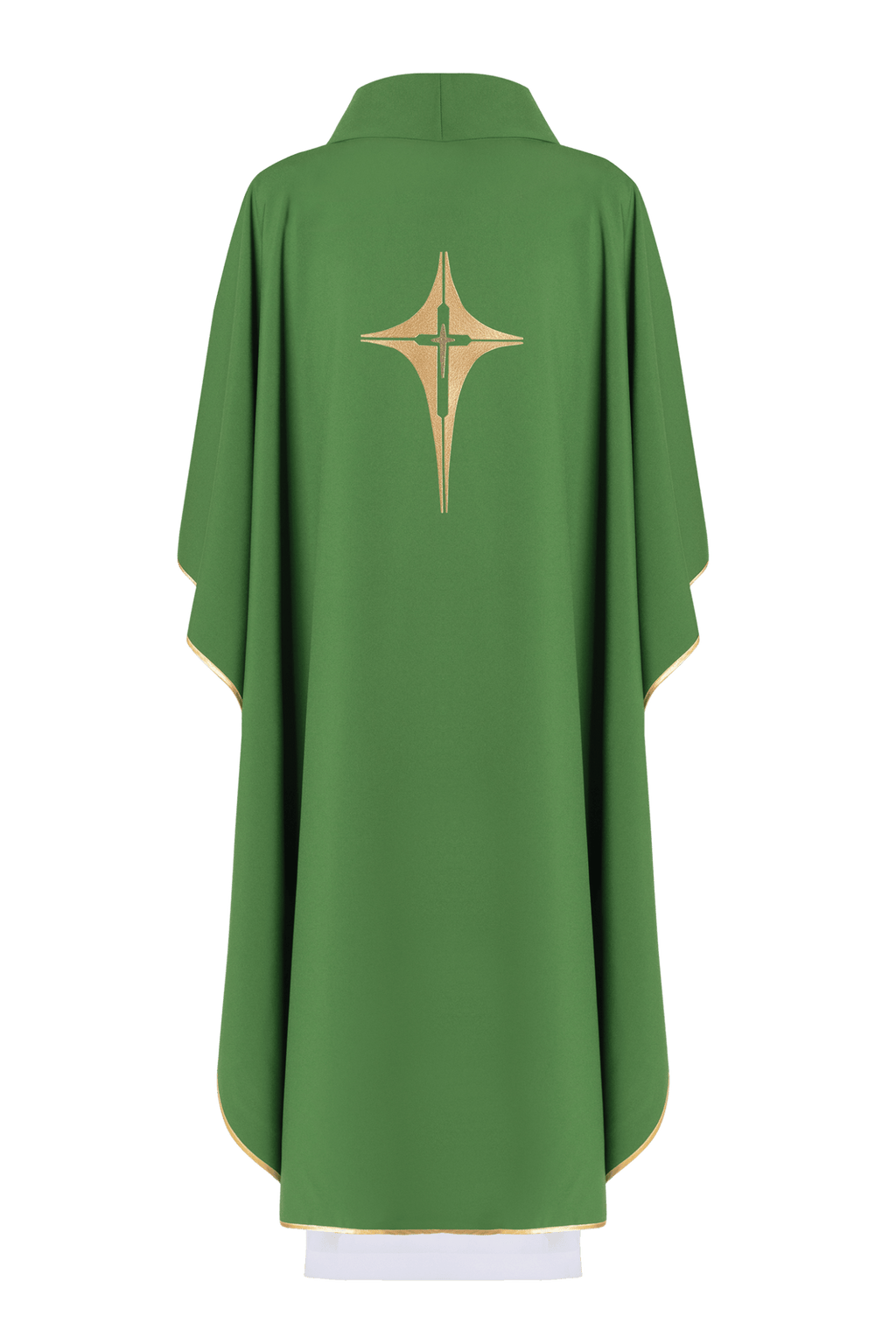 Zielony ornat haftowany z motywem krzyża